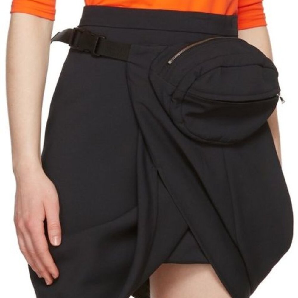 Pushbutton Black Hip Sack Miniskirt NWT